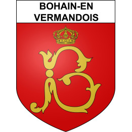 Pegatinas escudo de armas de Bohain-en-Vermandois adhesivo de la etiqueta engomada