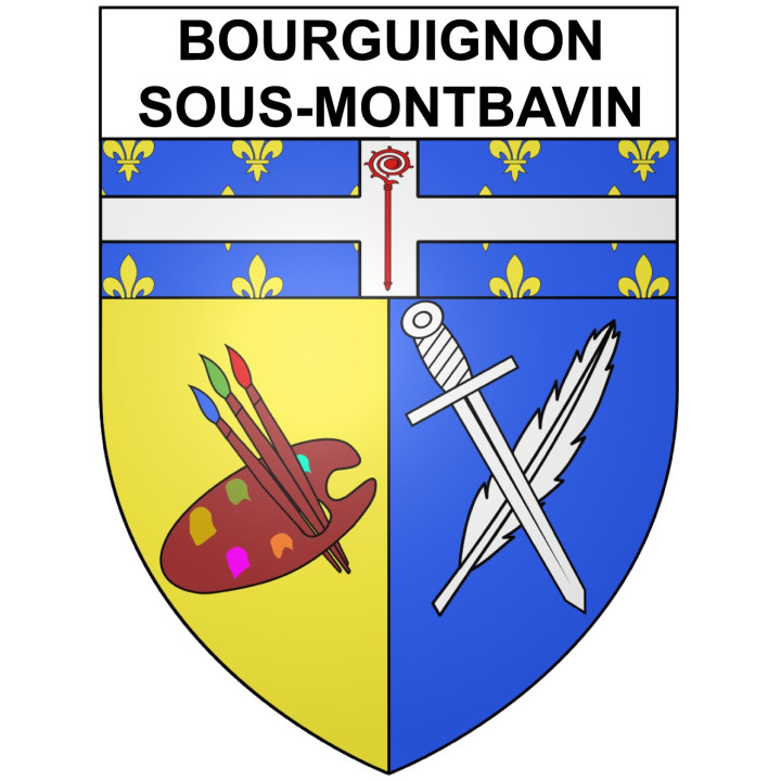 Bourguignon-sous-Montbavin Sticker wappen, gelsenkirchen, augsburg, klebender aufkleber