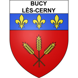 Bucy-lès-Cerny 02 ville sticker blason écusson autocollant adhésif