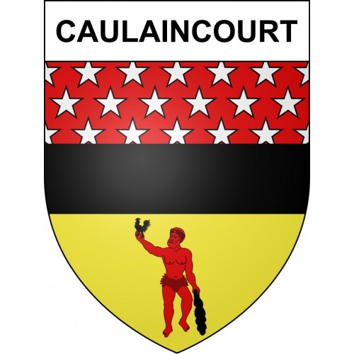 Caulaincourt 02 ville sticker blason écusson autocollant adhésif