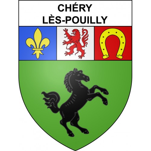 Pegatinas escudo de armas de Chéry-lès-Pouilly adhesivo de la etiqueta engomada