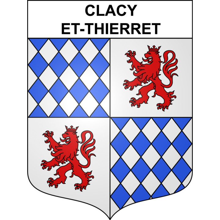 Pegatinas escudo de armas de Clacy-et-Thierret adhesivo de la etiqueta engomada