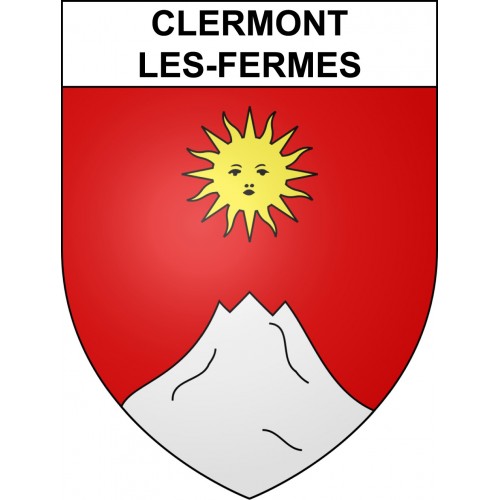 Pegatinas escudo de armas de Clermont-les-Fermes adhesivo de la etiqueta engomada