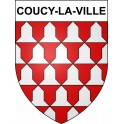 Pegatinas escudo de armas de Coucy-la-Ville adhesivo de la etiqueta engomada