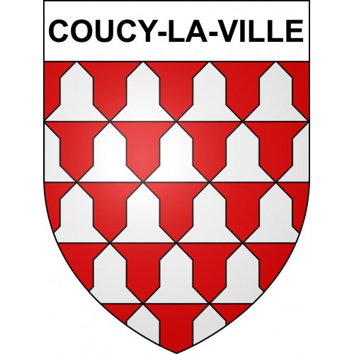 Pegatinas escudo de armas de Coucy-la-Ville adhesivo de la etiqueta engomada