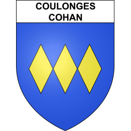 Coulonges-Cohan 02 ville sticker blason écusson autocollant adhésif