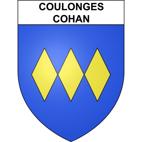 Pegatinas escudo de armas de Coulonges-Cohan adhesivo de la etiqueta engomada