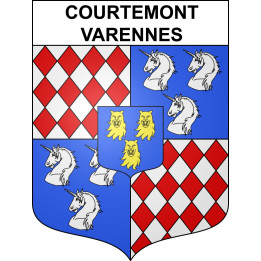 Courtemont-Varennes 02 ville sticker blason écusson autocollant adhésif