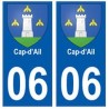 06 Cap d'Ail blason autocollant plaque ville