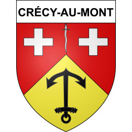 Crécy-au-Mont 02 ville sticker blason écusson autocollant adhésif