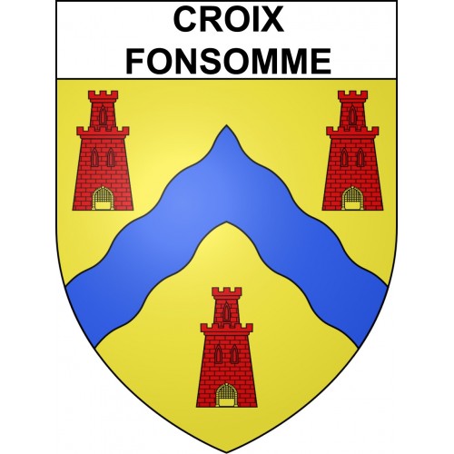 Pegatinas escudo de armas de Croix-Fonsomme adhesivo de la etiqueta engomada
