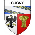 Pegatinas escudo de armas de Cugny adhesivo de la etiqueta engomada