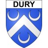 Dury 02 ville sticker blason écusson autocollant adhésif