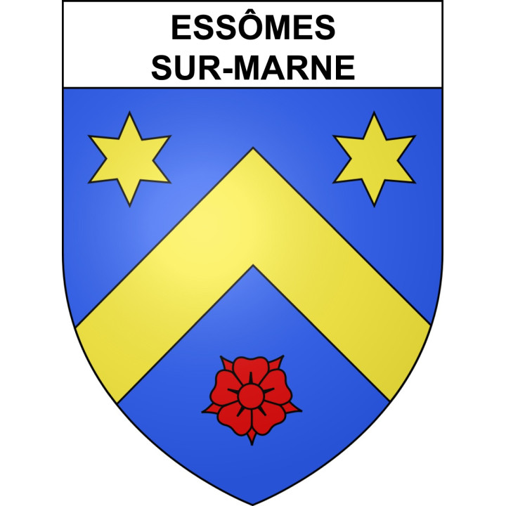 Pegatinas escudo de armas de Essômes-sur-Marne adhesivo de la etiqueta engomada