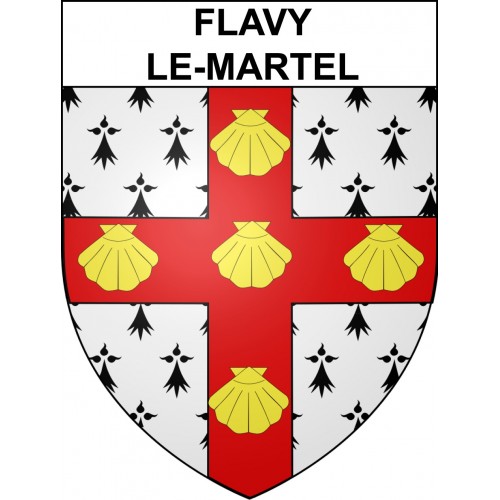 Flavy-le-Martel 02 ville sticker blason écusson autocollant adhésif