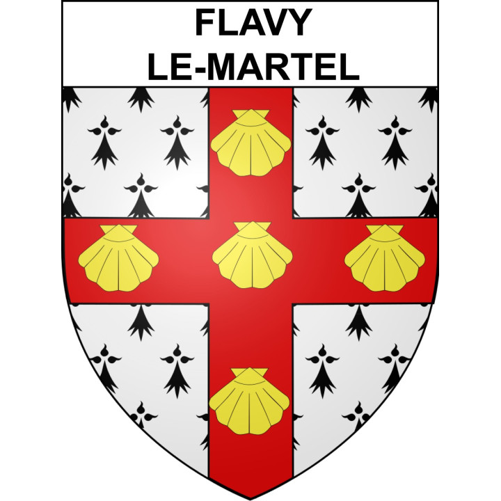 Stickers coat of arms Flavy-le-Martel adhesive sticker