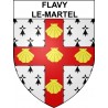 Pegatinas escudo de armas de Flavy-le-Martel adhesivo de la etiqueta engomada