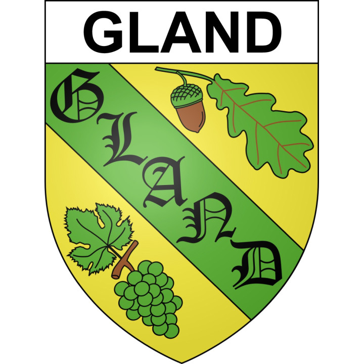 Pegatinas escudo de armas de Gland adhesivo de la etiqueta engomada