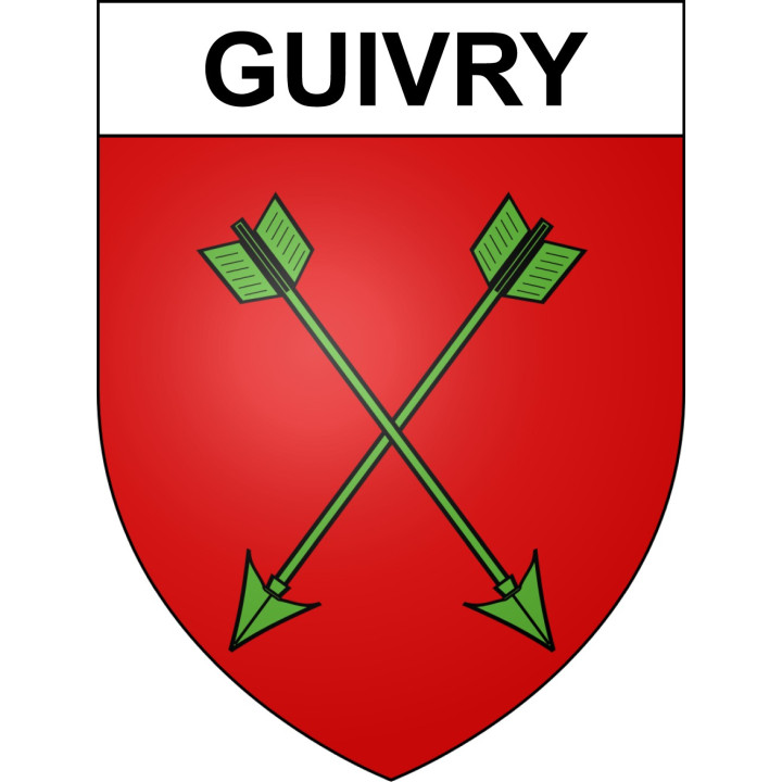 Pegatinas escudo de armas de Guivry adhesivo de la etiqueta engomada