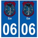 06 Èze blason autocollant plaque ville