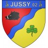 Pegatinas escudo de armas de Jussy adhesivo de la etiqueta engomada