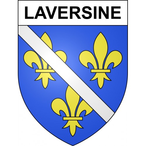Pegatinas escudo de armas de Laversine adhesivo de la etiqueta engomada