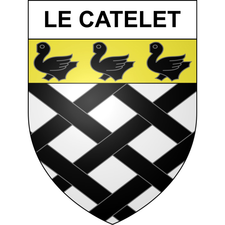 Pegatinas escudo de armas de Le Catelet adhesivo de la etiqueta engomada