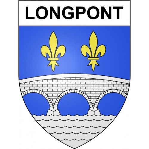 Pegatinas escudo de armas de Longpont adhesivo de la etiqueta engomada