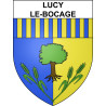 Pegatinas escudo de armas de Lucy-le-Bocage adhesivo de la etiqueta engomada