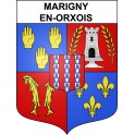 Pegatinas escudo de armas de Marigny-en-Orxois adhesivo de la etiqueta engomada