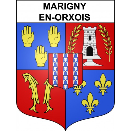 Marigny-en-Orxois Sticker wappen, gelsenkirchen, augsburg, klebender aufkleber