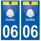 06 Gorbio blason autocollant plaque ville