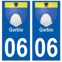 06 Gorbio blason autocollant plaque ville