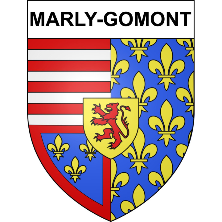 Marly-Gomont 02 ville sticker blason écusson autocollant adhésif