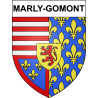 Pegatinas escudo de armas de Marly-Gomont adhesivo de la etiqueta engomada
