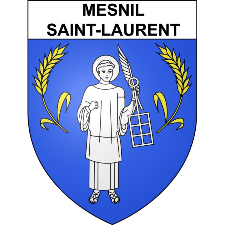 Mesnil-Saint-Laurent Sticker wappen, gelsenkirchen, augsburg, klebender aufkleber