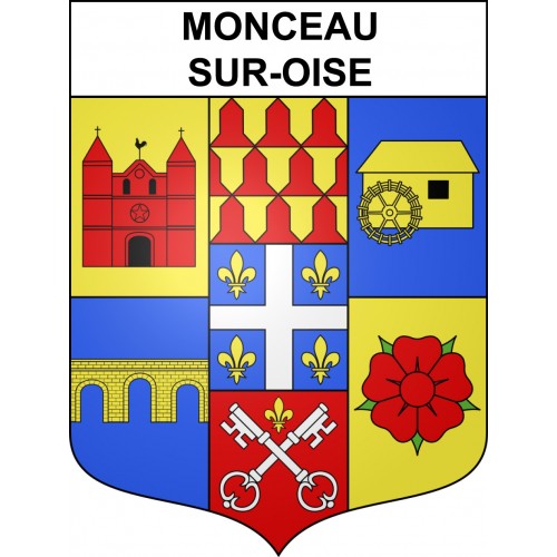 Monceau-sur-Oise Sticker wappen, gelsenkirchen, augsburg, klebender aufkleber
