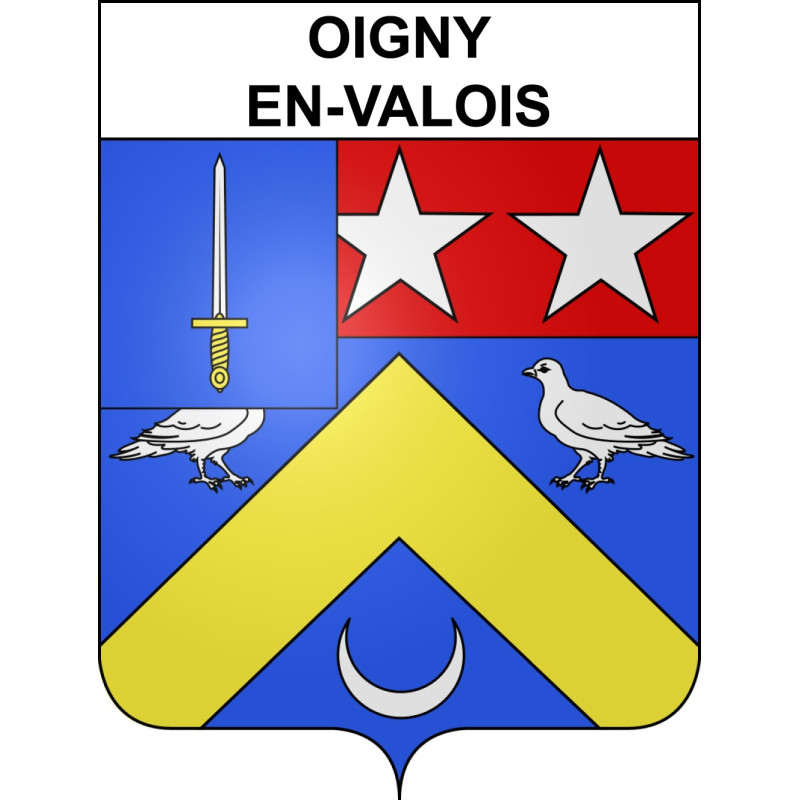 Oigny-en-Valois Sticker wappen, gelsenkirchen, augsburg, klebender aufkleber