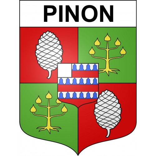Pegatinas escudo de armas de Pinon adhesivo de la etiqueta engomada
