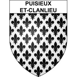 Pegatinas escudo de armas de Puisieux-et-Clanlieu adhesivo de la etiqueta engomada