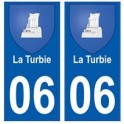 06 La Turbie blason autocollant plaque ville