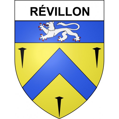 Pegatinas escudo de armas de Révillon adhesivo de la etiqueta engomada