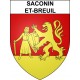 Pegatinas escudo de armas de Saconin-et-Breuil adhesivo de la etiqueta engomada