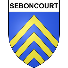 Pegatinas escudo de armas de Seboncourt adhesivo de la etiqueta engomada