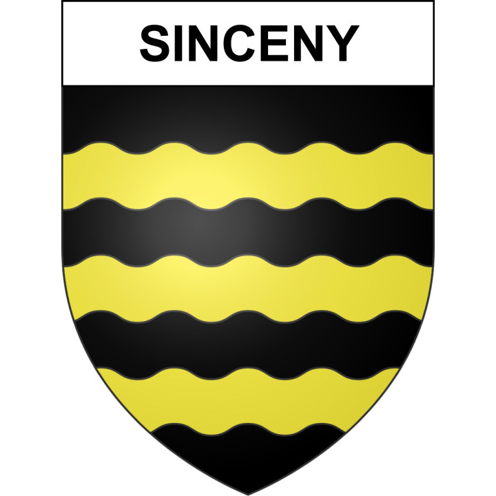 Sinceny 02 ville sticker blason écusson autocollant adhésif