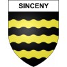 Pegatinas escudo de armas de Sinceny adhesivo de la etiqueta engomada