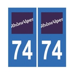 74 Haute Savoie Rhône Alpes autocollant plaque