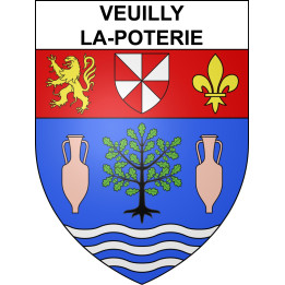 Pegatinas escudo de armas de Veuilly-la-Poterie adhesivo de la etiqueta engomada