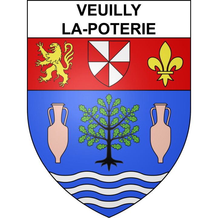 Veuilly-la-Poterie Sticker wappen, gelsenkirchen, augsburg, klebender aufkleber