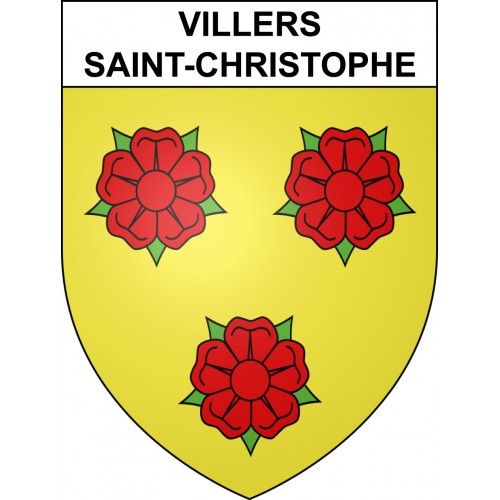 Pegatinas escudo de armas de Villers-Saint-Christophe adhesivo de la etiqueta engomada
